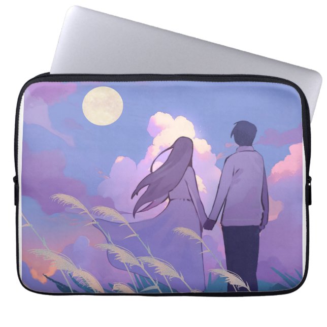 Maanverlichte gezelschap laptop sleeve (Voorkant)