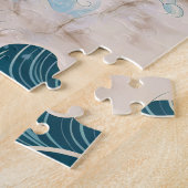 Maanverlichte golven - Zeeschildpad, Japanse Kunst Legpuzzel (Zijkant)