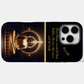 Maanverlichte Gouden Boeddha. AI-kunst Case-Mate iPhone Case (Achterkant (horizontaal))