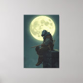 Maanverlichte Half-Ork Bard Fantasie Canvasprint Canvas Afdruk (Voorkant)