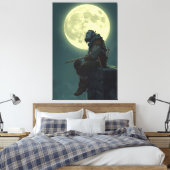 Maanverlichte Half-Ork Bard Fantasie Canvasprint Canvas Afdruk (Insitu (Slaapkamer))