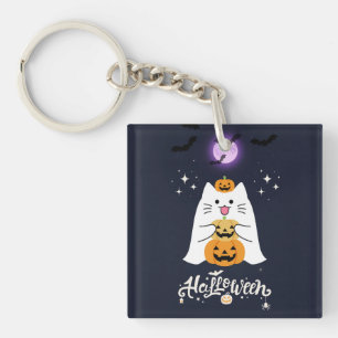 Maanverlichte Halloween Kat – Griezelige & Zoete N Sleutelhanger