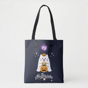 Maanverlichte Halloween Kat – Griezelige & Zoete N Tote Bag