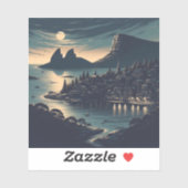 Maanverlichte haven sticker (Vel)