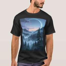 Maanverlichte heiligdom: Het etherische bos T-shirt