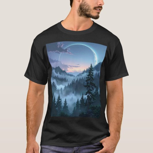 Maanverlichte heiligdom: Het etherische bos T-shirt (Voorkant)
