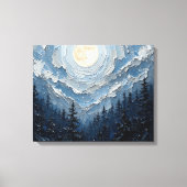 Maanverlichte hemel boven het bos Premium gewikkel Canvas Afdruk (Voorkant)