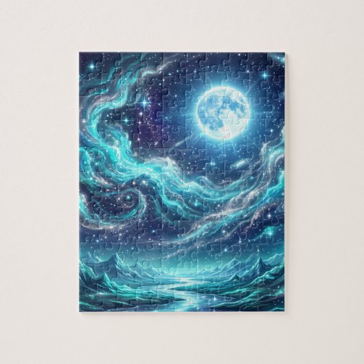 Maanverlichte Hemelgolven Legpuzzel (Verticaal)