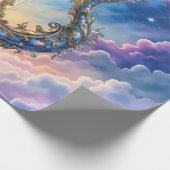 Maanverlichte Hemelse Harp – Dromerige Kosmische F Cadeaupapier (Hoek)