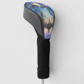 Maanverlichte Hemelse Harp – Dromerige Kosmische F Golfheadcover (Schuin)