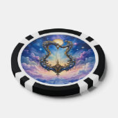 Maanverlichte Hemelse Harp – Dromerige Kosmische F Poker Chips (Enkel)