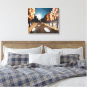 Maanverlichte herfstavond: canvasprint uncropped canvas afdruk (Insitu (Slaapkamer))