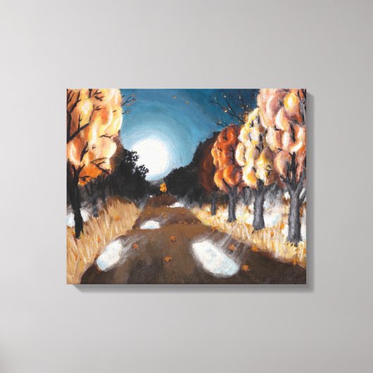 Maanverlichte herfstavond: canvasprint uncropped canvas afdruk (Voorkant)