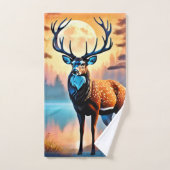 maanverlichte hertenstand bad handdoek (Handdoek)