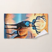 maanverlichte hertenstand bad handdoek (Handdoek)