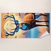 maanverlichte hertenstand strandlaken (Voorkant)