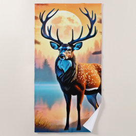 maanverlichte hertenstand strandlaken