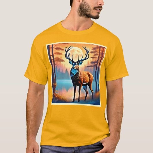 maanverlichte hertenstand t-shirt (Voorkant)