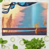 maanverlichte hertenstand theedoek (Gevouwen)