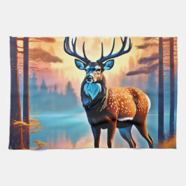 maanverlichte hertenstand theedoek