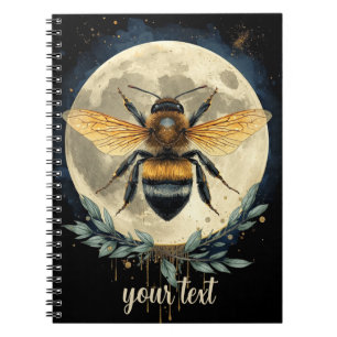 Maanverlichte Hommel Watercolor Kunst Hemelse Bi Notitieboek