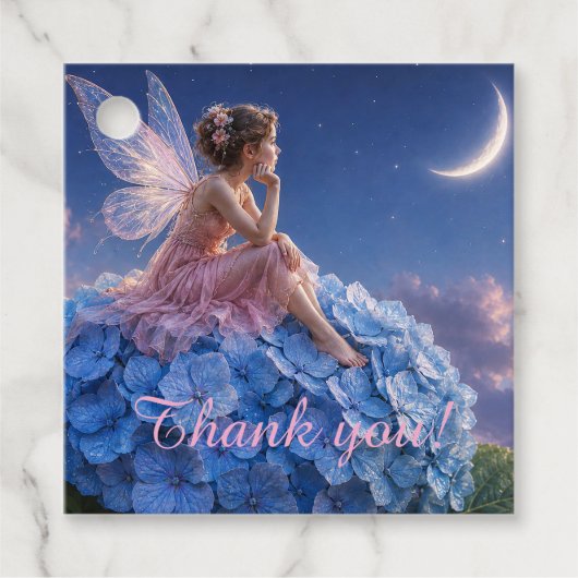 Maanverlichte Hortensia Elf Dank je Bedankjes Labels (Voorkant)