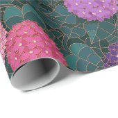 Maanverlichte Hortensiatuin Brons Groot Cadeaupapier (Rol Hoek)