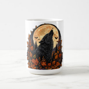 Maanverlichte huilende wolf gotische Halloween gri Magische Mok