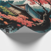 Maanverlichte hut Japanse bos kunst (4) Cadeaupapier (Hoek)