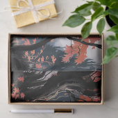 Maanverlichte hut Japanse bos kunst (7) Tissuepapier (Geschenk)