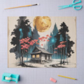 Maanverlichte hut Japanse bos kunst (9) Tissuepapier (Craft)