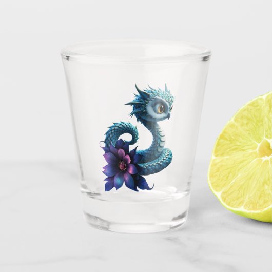 Maanverlichte Jungle Bewaker – Betoverde Uil Shot Glas (Voorkant)