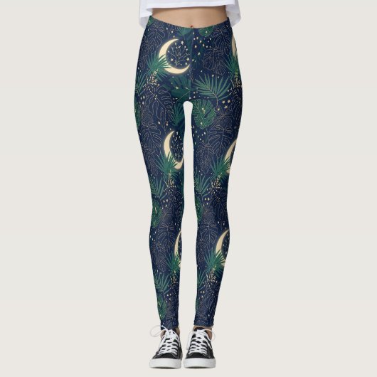 Maanverlichte Jungle Print Leggings (Voorkant)