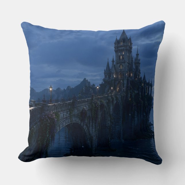 Maanverlichte Kasteelbrug Kussensloop Kussen (Voorkant)