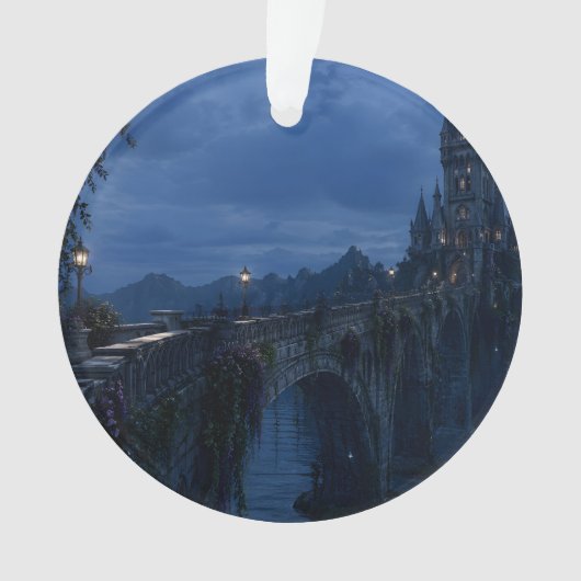 Maanverlichte Kasteelbrug Ornament (voorkant)