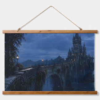 Maanverlichte Kasteelbrug Tapijt Hangend Wandkleed