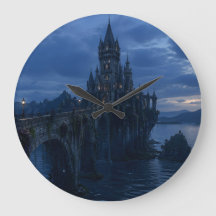 Maanverlichte Kasteelbrug Wandklok