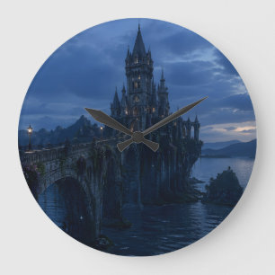 Maanverlichte Kasteelbrug Wandklok