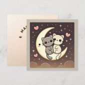 Maanverlichte Kat Liefde Kaart (Voorkant / Achterkant)