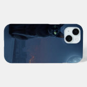Maanverlichte kat op dak telefoonhoesje Case-Mate iPhone case (Achterkant (horizontaal))