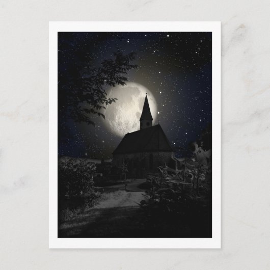 Maanverlichte Kerk Briefkaart (Voorkant)