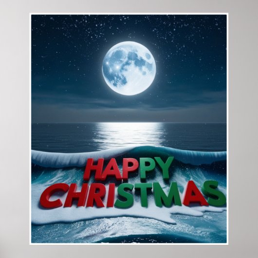 Maanverlichte kerst poster (Voorkant)