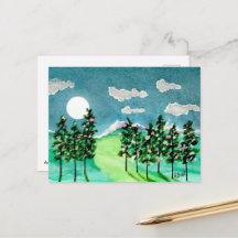 Maanverlichte Kerstbomen