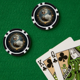 Maanverlichte Klokwerkzwaan – Bewaarder van Nieuwe Poker Chips