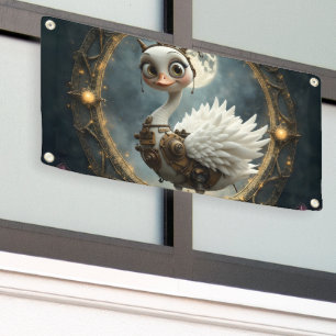 Maanverlichte Klokwerkzwaan – Bewaarder van Nieuwe Spandoek