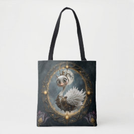 Maanverlichte Klokwerkzwaan – Bewaarder van Nieuwe Tote Bag