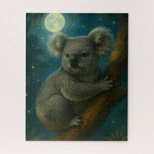 Maanverlichte Koala-boomsteun Legpuzzel