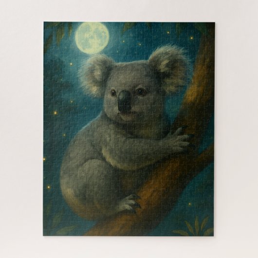 Maanverlichte Koala-boomsteun Legpuzzel (Verticaal)