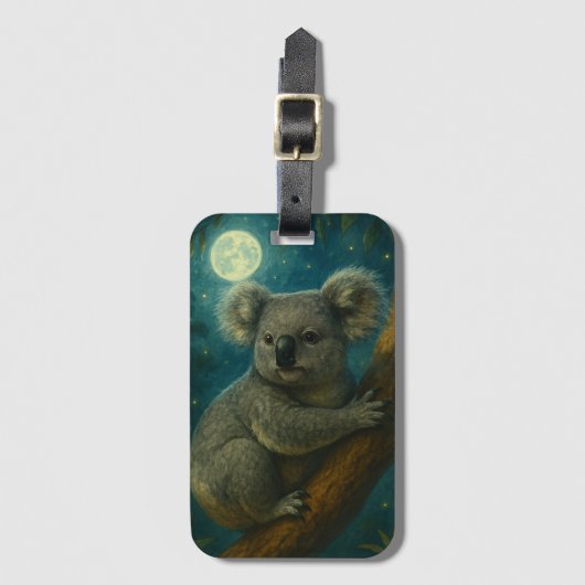 Maanverlichte Koala zitplaats Bagagelabel (Voorkant (verticaal))