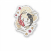 Maanverlichte Koi Spirit Tuin Sticker (Voorkant)